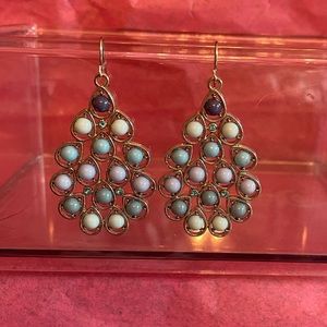 Blue beaded earrings